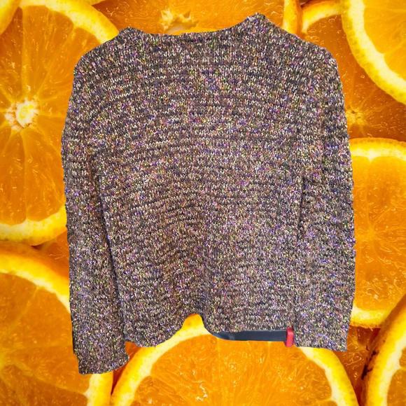 Talbots Petites Full Zip Knit Colorful Marled V Neck Cardigan Size Large Petite - Picture 9 of 9